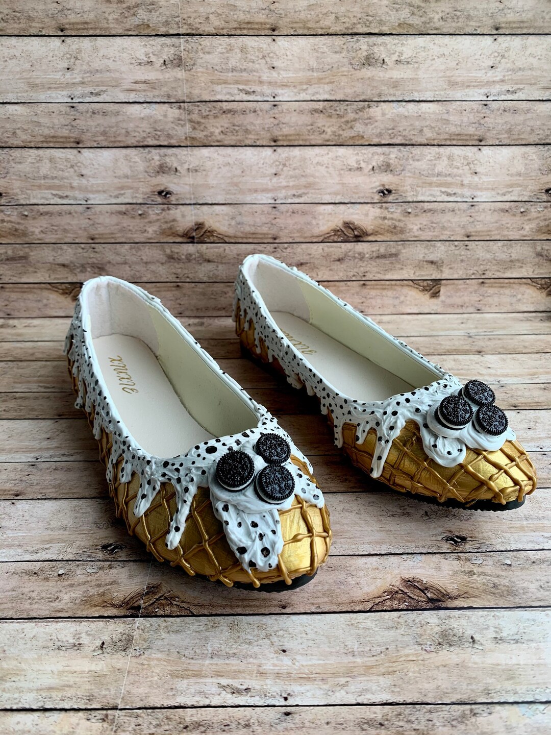 Cookies Cream Ice Cream Flats Shoes Cookie Shoes Size 41