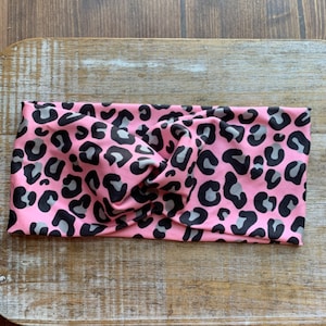 Stretch Headbands Knotted Headbands Twist Headband Stretchy Soft Headband For Nurses Leopard Headband Pink Turban Headband