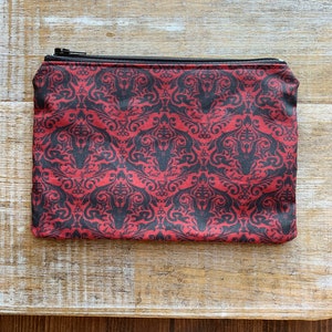 Monedero Baphomet, llavero gótico satánico, monedero, monedero, bolsa con cremallera, tarjetero para identificación, monedero con cremallera, bolsa con cabeza de cabra