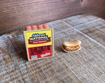 Miniature Fridge Magnet Handmade Mini Brand Fridge Magnets Food Refrigerator Funny Food Magnets Fast Food Hot Dogs Shop Kin Magnets