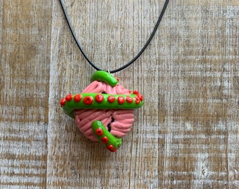 Pulpo Tenatcle Arcilla Collar Halloween Cerebro Weirdcore Creepycore Cefalópodo Pulpo Polímero Arcilla Tentáculos Colgante Collar Halloween