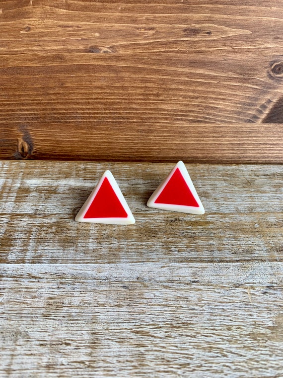 Vintage Atomic Triangle Earrings Acrylic Earrings 