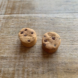 Chocolate Chip Cookie 18mm Plugs Chocolate Chip Cookie Gauges Cookie Plugs Cookie Gauges  11/16 Chocolate Cookie Plugs Wood Plugs Gauges