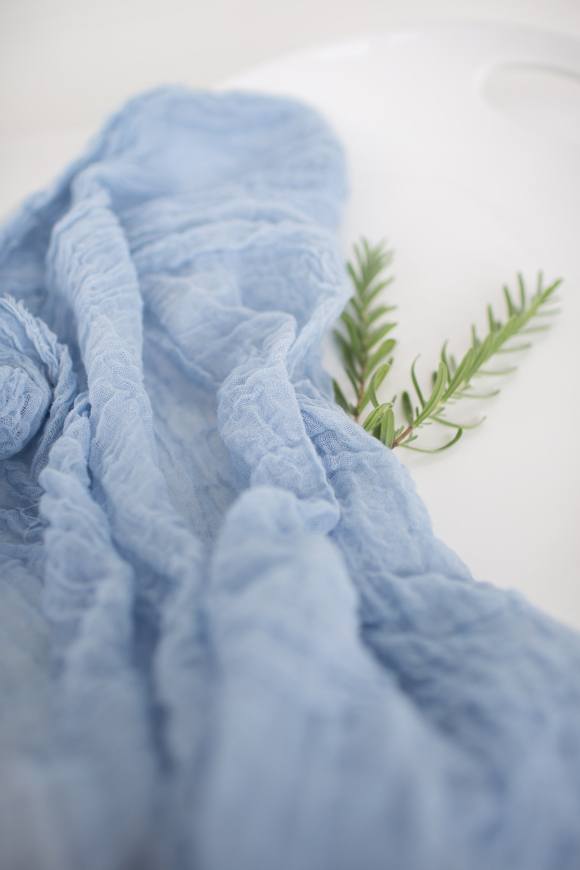 Light Dusty Blue Table Runner Gauze Runner Cheesecloth Etsy