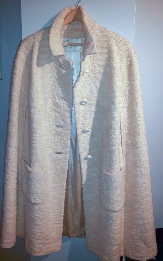 Vintage, Textured Wool Cape ca. 1950s With Old Sim