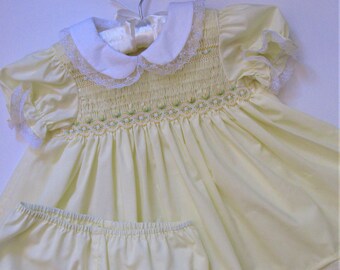 yellow smocked easter dress