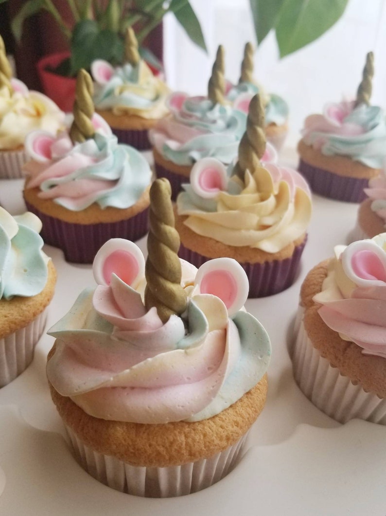 12 sets of unicorn horn and ears cupcake toppers etsy