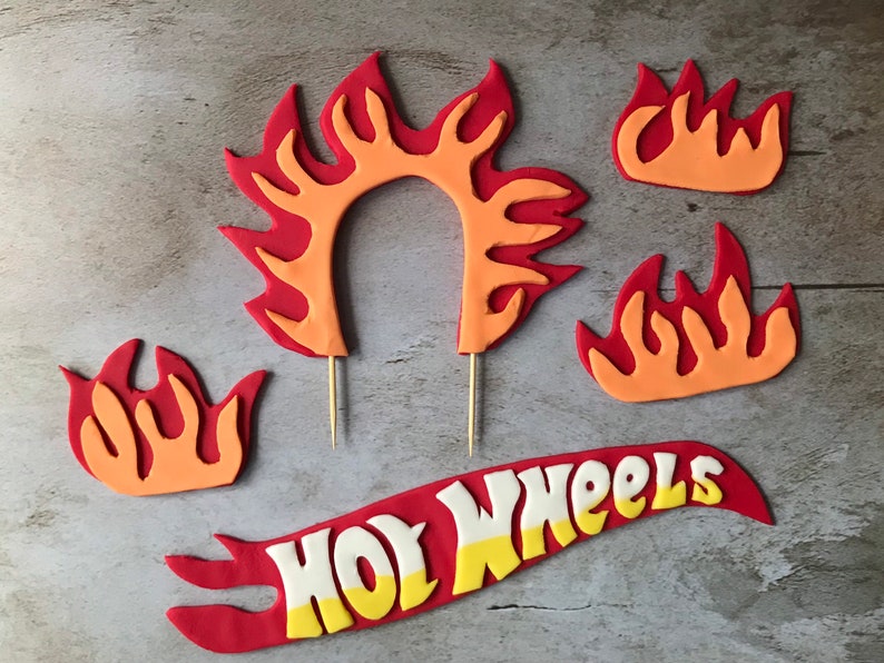 Hot Wheels Edible Fondant Cake Topper Etsy