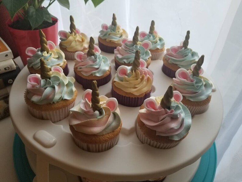 12 sets of unicorn horn and ears cupcake toppers etsy