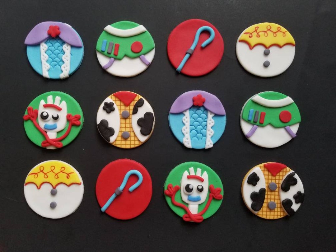 12 Edible Toy Story Fondant Cupcake Toppers Etsy