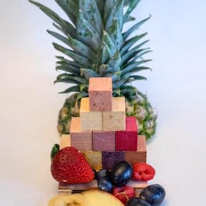 10 bloques masticables de madera de balsa con sabor a frutas para mascotas pequeñas – Sabores naturales a zumo de frutas
