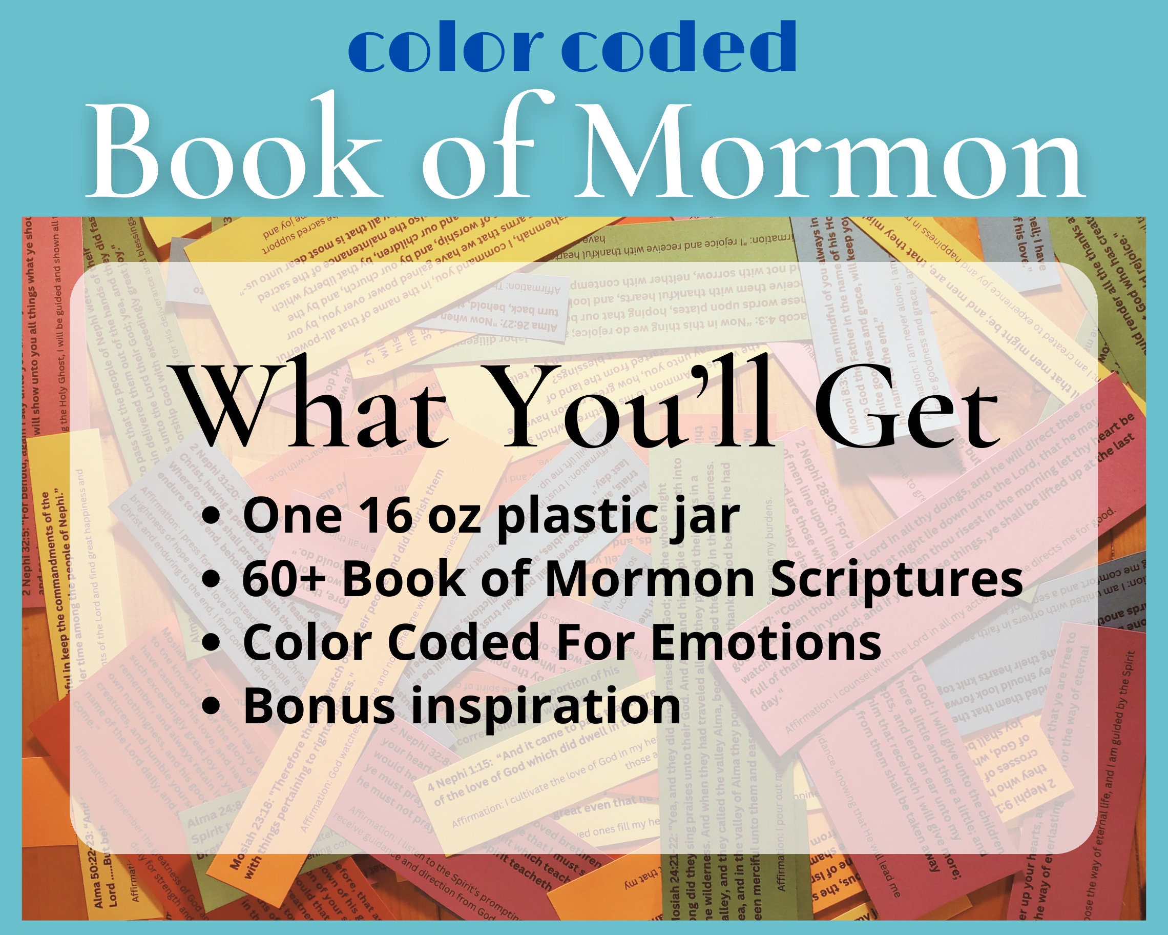 Book of Mormon Scripture Jar: Color-coded Verses for Emotions - Etsy