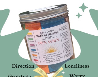 Mormon Scripture Jar Daily Affirmation Faith Inspiration Collection Jar Religious Quote Spiritual Comfort Emotional Support Christian Gift