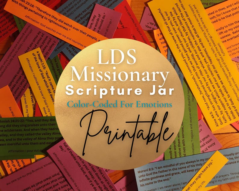 Colorful Lds Scriptures Missionary Scripture Jar: Color-coded Emotions, Printable Affirmations ...