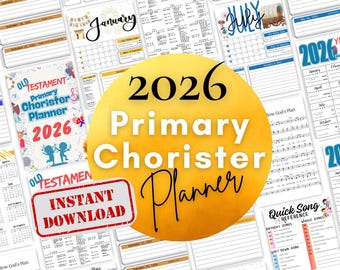 2026 Primary Chorister Planner Printable for LDS Music Leaders | Singing Time Binder & Come Follow Me Organizer