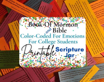 Book of Mormon And Bible Verses For Emotions And Feelings For Latter day Saints College Students, Scripture Jar, LDS Gift, Graduation Gift