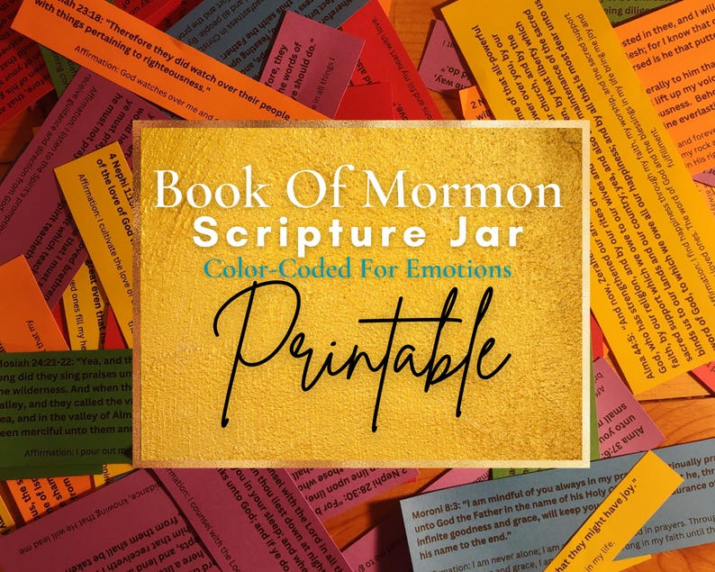 Colorful Lds Scriptures Book of Mormon Scripture Jar: Color-coded Emotions (printable) - Etsy