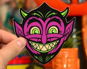 Retro Halloween Hooligan Devil Sticker