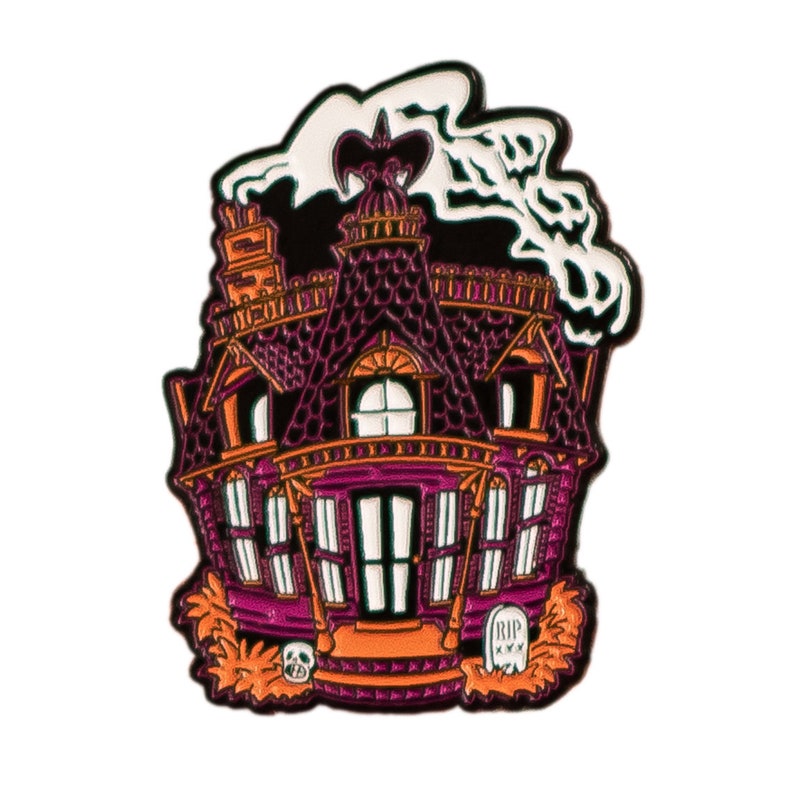 Haunted House Halloween Hooligan Enamel Pin - Etsy