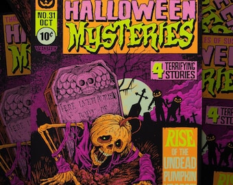 Halloween Mysteries Schwarzlicht Poster