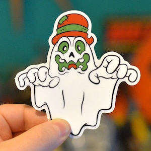 Retro Halloween Hooligan Hobo Ghost Sticker