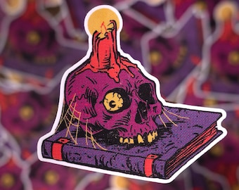 Skull on Book Sticker