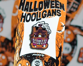 Haunted House Halloween Hooligan Enamel Pin