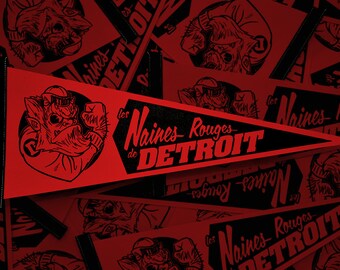 Detroit Naine Rouge Pennant