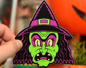 Retro Halloween Hooligan Witch Sticker