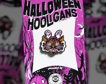 Halloween Eyes Black Cat Halloween Hooligan Enamel Pin