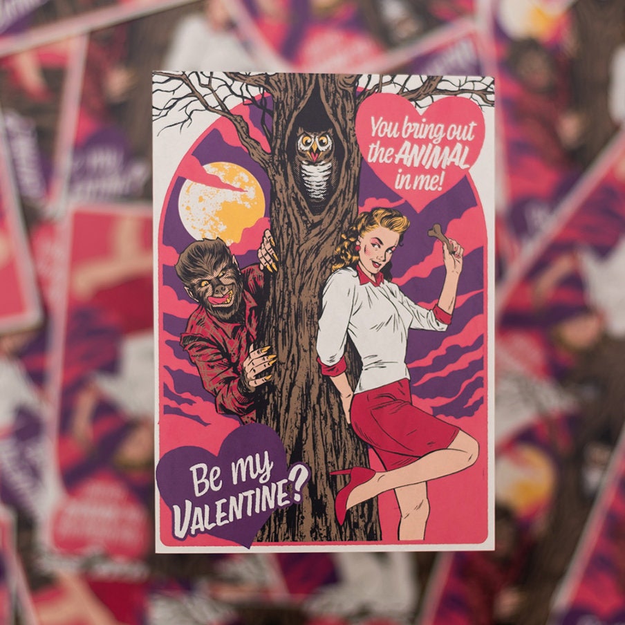 You Bring Out The Animal In Me Valentine's Day Greeting Card Wolf Man