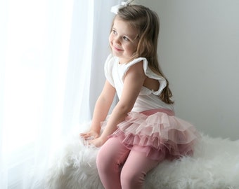 Pink Tutu Leggings For Girls | Kids Tutu Leggings | Birthday Tutu W Leggings | Birthday Outfit Girls | Birthday Gift For Kids Ages 0-5Years