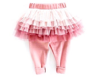 Pink Tutu Leggings For Girls | Kids Tutu Leggings | Birthday Tutu W Leggings | Birthday Outfit Girls | Birthday Gift For Kids Ages 0-5Years