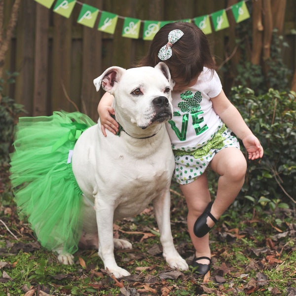 Green Dog Tutu (XS-XXXL) | St.Patric’s Day Dog Tutu Designed for Outdoor Walks | Dog Skirt | Easter Dog Outfit | Shamrock Run Dog Tutu Skirt