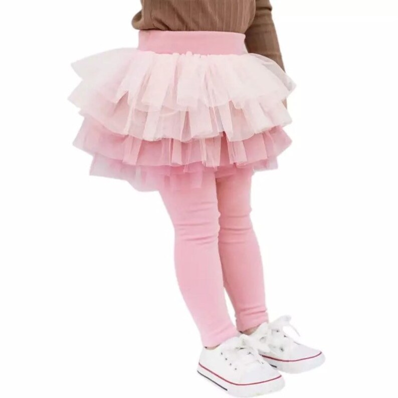 Kids Cotton Leggings With Tutu Skirt by Tutu Jólí Pink and Etsy