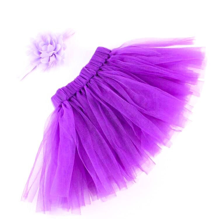 Purple Baby Tutu and Headband | 6-18M Baby Tutu Skirt With Flower Hea…