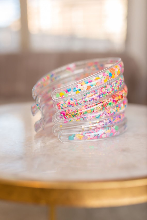 Shaker Headband | PVC Headband For Girls 1-10 Years | Clear Headband Girls | Confetti Shaker Headbands