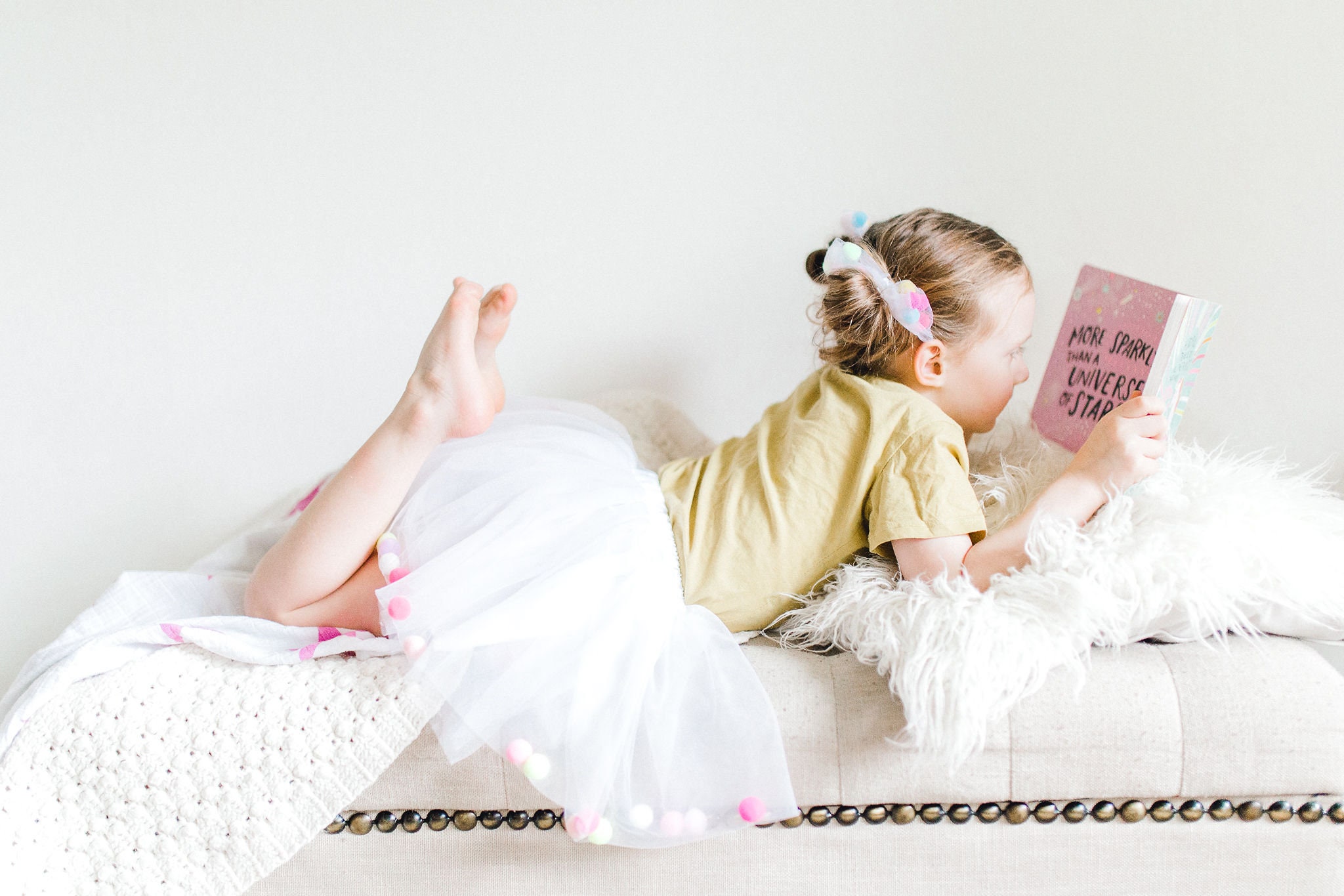 Super Soft & Comfy White Tutu For Girls Birthday Smash Cake Skirt for Babies and Toddlers White Pom Pom Tutu and Accessory 3M-8T Kleding Meisjeskleding Rokken 