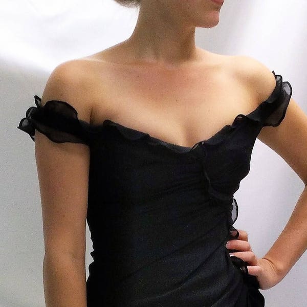 Black chiffon cocktail dress