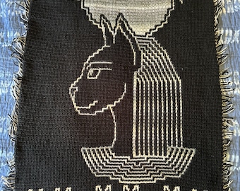 Egyptian Goddess Bastet with Cats Blanket Overlay Mosaic Crochet Pattern