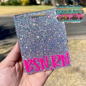 Badge Buddy,Nurse Badge Buddy,Silver Iridescent Glitter Badge Buddy,Custom Badge Buddy,Glitter Badge Buddy,ID Badge Buddy,ID Tag Accessories