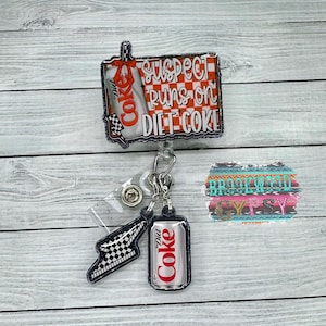 Suspect Runs On Badge,Lightening Bolt,Nurses Badge Reel,Cute Badge Reel,Soda Badge Reel,Drink Badge Reel,Girly Badge reel,Retractable Reel