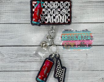 Suspect Runs On,Lightening Bolt,Nurses Badge Reel,Cute Badge Reel,Energy Drink Badge Reel,Cherry Slush Badge Reel,Retractable Reel,Girly