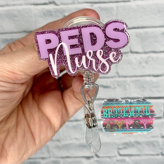 Peds Nurse Badge Reel,Pediatric Nurse Badge Reel,Pediatrics Badge Reel,Nurses Badge reel,Glitter Badge Reel, Medical Badge Reel,Nurses Gift