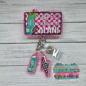 Suspect Runs On,Lightening Bolt,Nurses Badge Reel,Cute Badge Reel,Energy Drink Badge Reel,Drink Badge Reel,Girly Badge,Retractable Reel