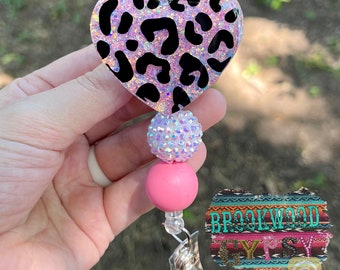 Leopard Badge Reel,Leopard Print Badge,Heart Badge Reel,Cute Badge Reel,Glitter Badge Reel,Medical Badge Reel,Nurses Badge Reel,Nurses Gift