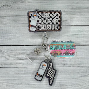 Suspect Runs On,Lightening Bolt,Nurses Badge Reel,Cute Badge Reel,Energy Drink Badge Reel,Drink Badge Reel,Girly Badge,Retractable Reel