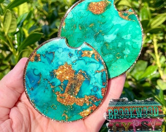 Turquoise Marble Auto Coasters,Car Coasters,Turquoise Car Coasters,Set of 2 Car Coasters,Western Car Coasters,Turquoise Marble Accessories