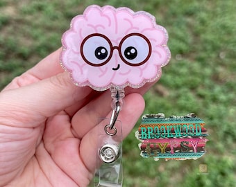 Brain Badge Reel,Mental Health Badge Reel,Glitter Badge Reel,Psychology Badge Reel,Psychologist Badge Reel,badge reel,cute badge reel