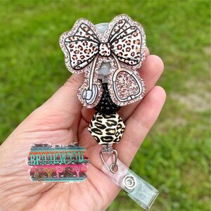 Coquette Bow Badge Reel,Girly Badge Reel,Nurses Badge,Nurses Gift,Cute Badge Reel,Bow Badge Reel,Stethoscope Badge Reel,Leopard Bow